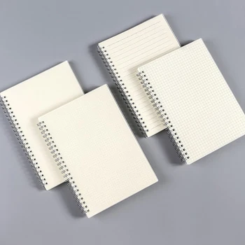

3Pcs B5 Dotted Bullet Grid Notebooks Wirebound Lined Diary with 80 Sheets Sketchbook Paper with Transparent Hardcover