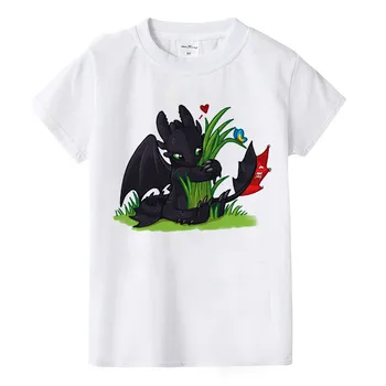 

How To Train Your Dragon Kawaii Cartoon Children T Shirt Boys/girls Toothless Cute Print T-shirt Tshirt Kids Clothes BAL635