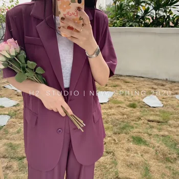 

ZOSOL Blazer Women 2020 New Korean Version of the Net Red Loose British Chic Suit Coat-Music of the Tide