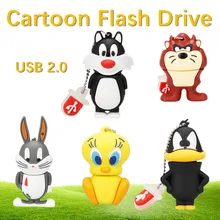 Мультфильм Кот/утка/Лев/Кролик/ворона животных серии флеш-диск usb 2,0 128 ГБ 8 ГБ 16 ГБ флеш-накопитель 32 Гб 64 Гб Флешка usb карта памяти