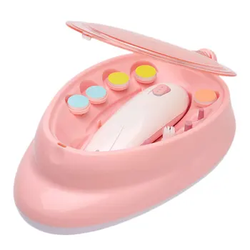 

1 Set Electric Nail Trimmers Nail Polishing Kit Nail Clipping Tools Manicure Supplies for Baby Adult(White Pink)