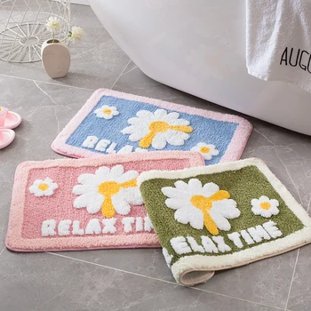 

Simanfei Floral Mat Sweet Daisy Doormat Bedroom Bathroom Absorbent Mat