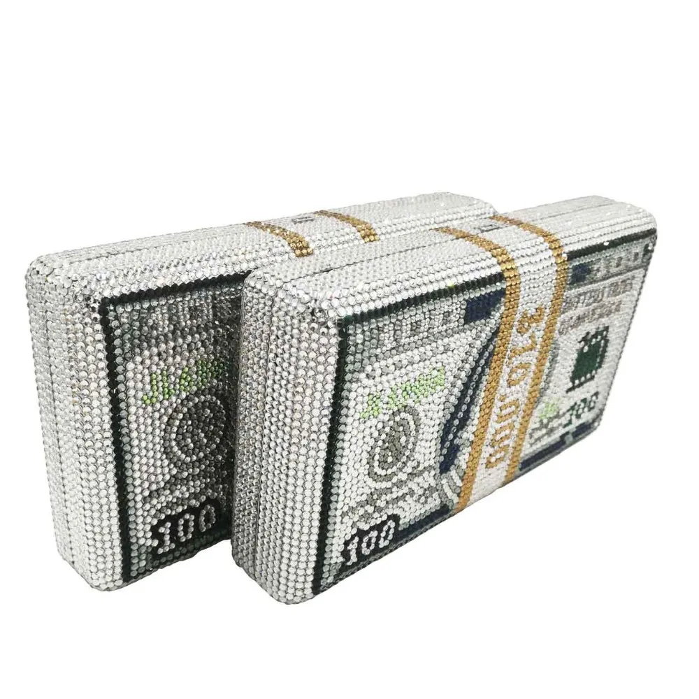 YLS уникальный дизайн,$100 долларов США, клатч для денег, женские вечерние сумки знаменитостей с кристаллами и бриллиантами, роскошные золотые вечерние сумочки, сумочка