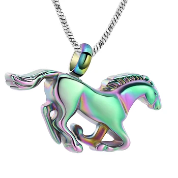 

Galloping Horse Urn Necklace for Ashes Keepsake Holder Memorial Cremation Jewelry for Ashes Women Men
