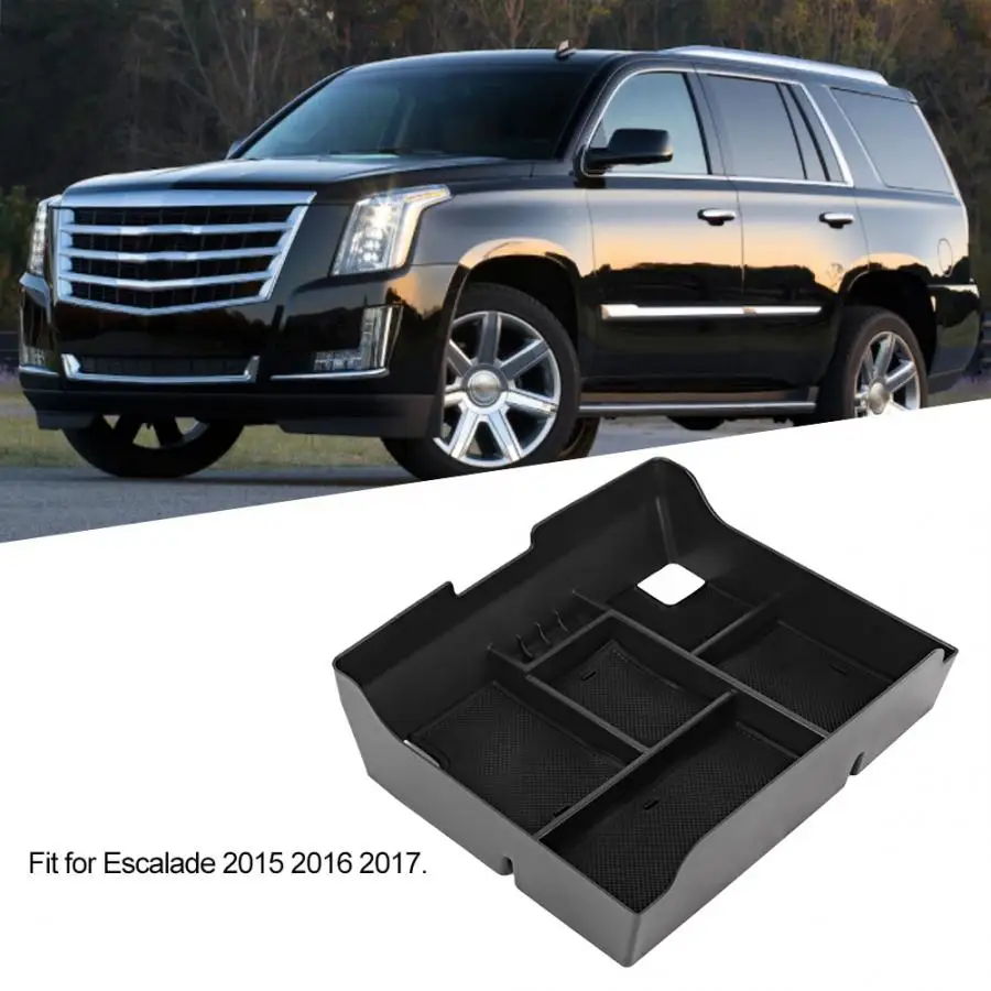 Car Center Console Organizer Armrest Storage Box Tray Fit for Cadillac Escalade