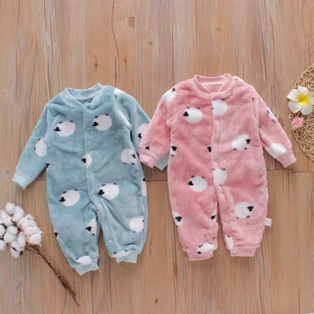 

PatPat 2020 New Winter Baby Adorable Sheep Fleece Jumpsuit for Baby Unisex