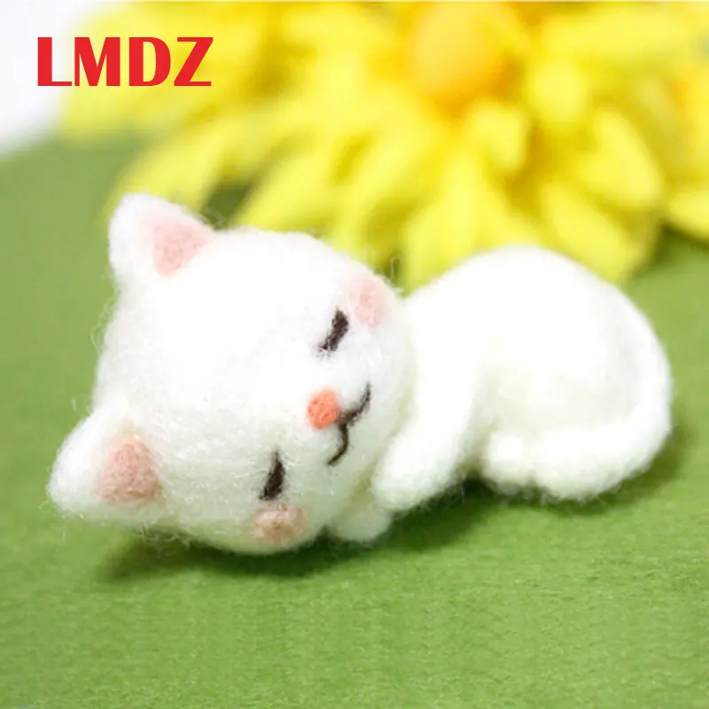 LMDZ 1 шт. необработанное валяние бесплатная доставка очень милая кошка ручная