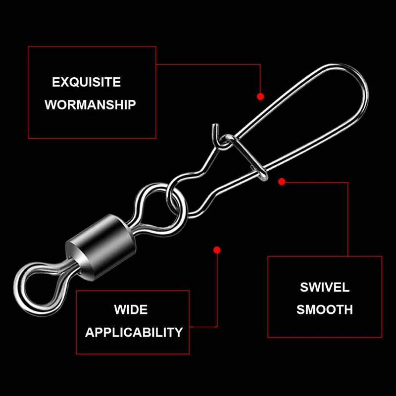 Fargiant 8 American Style Swivel Connector Enhance Pin Stainless Steel Imitation Embroidery Offshore Angling Ship Fishing Parts