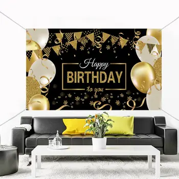 

Extra Large Happy Birthday Backdrop Banner Poster Birthday Anniversary Party Photo Booth Background Banner Decoration Supplies