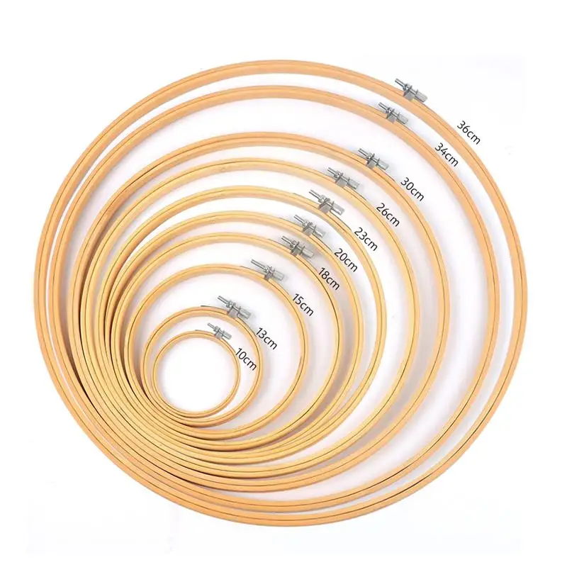 10cm-4 inch Chenny DIY Needle Craft Hoop Cross Stitch Machine Bamboo Frame Embroidery Hoop Ring Round Loop Hand Household Sewing Tools