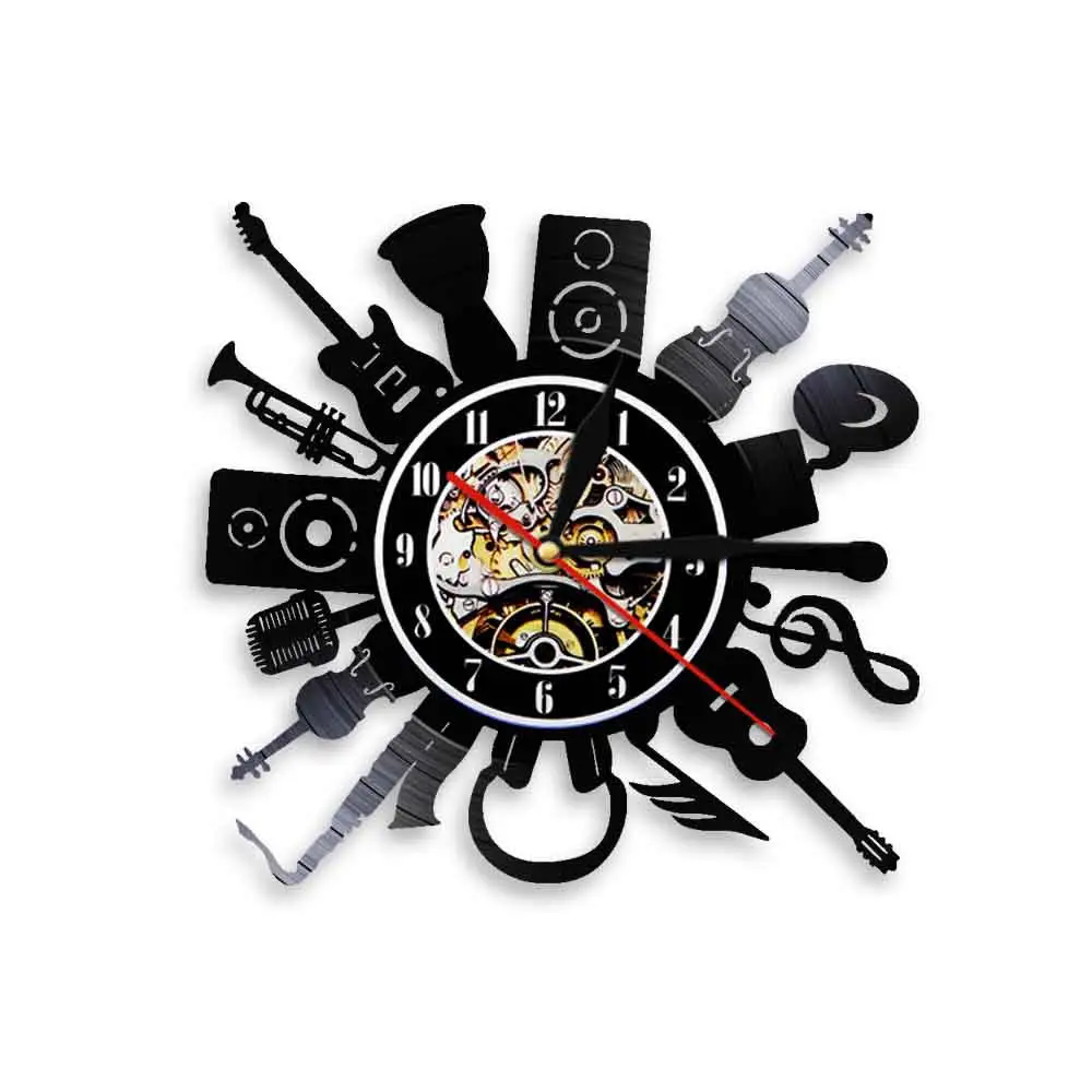 Musikinstrumente Wanduhr