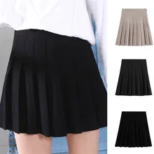 Черная плиссированная сатиновая юбка, летняя плиссированная мини-юбка с завышенной талией, Женская Модная приталенная Повседневная теннисная юбка, школьная юбка для отдыха# G7
