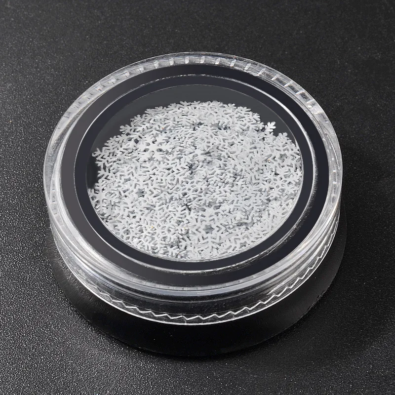 

YALIAO Snow Flower Shape 3 Styles Nail Art Snowflake White Slice Sequins 3D Diy Nail Tips 3D Diy Nail Tips Manicure Tool