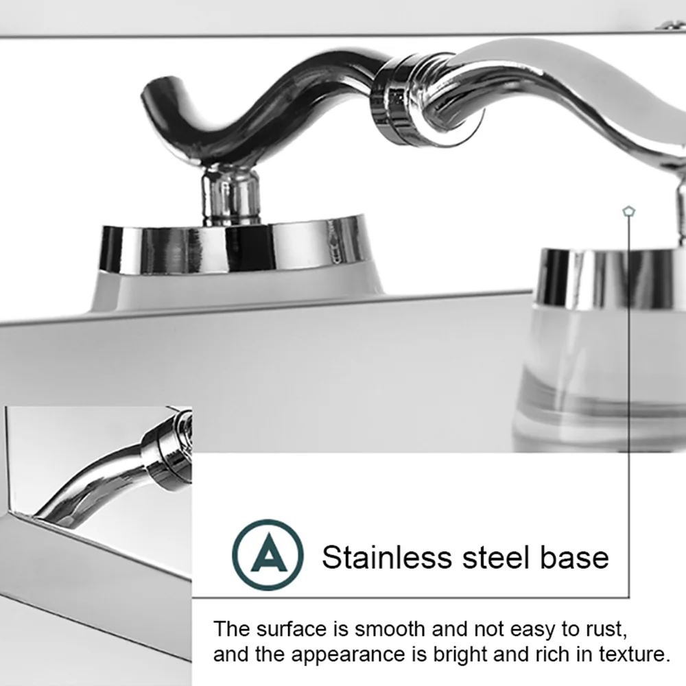 Tanie Zerouno lampa łazienkowa lustro ze stali nierdzewnej światło pokój Vanity kinkiet led akryl abażur kryty wodoodporna ściana oświetlenie