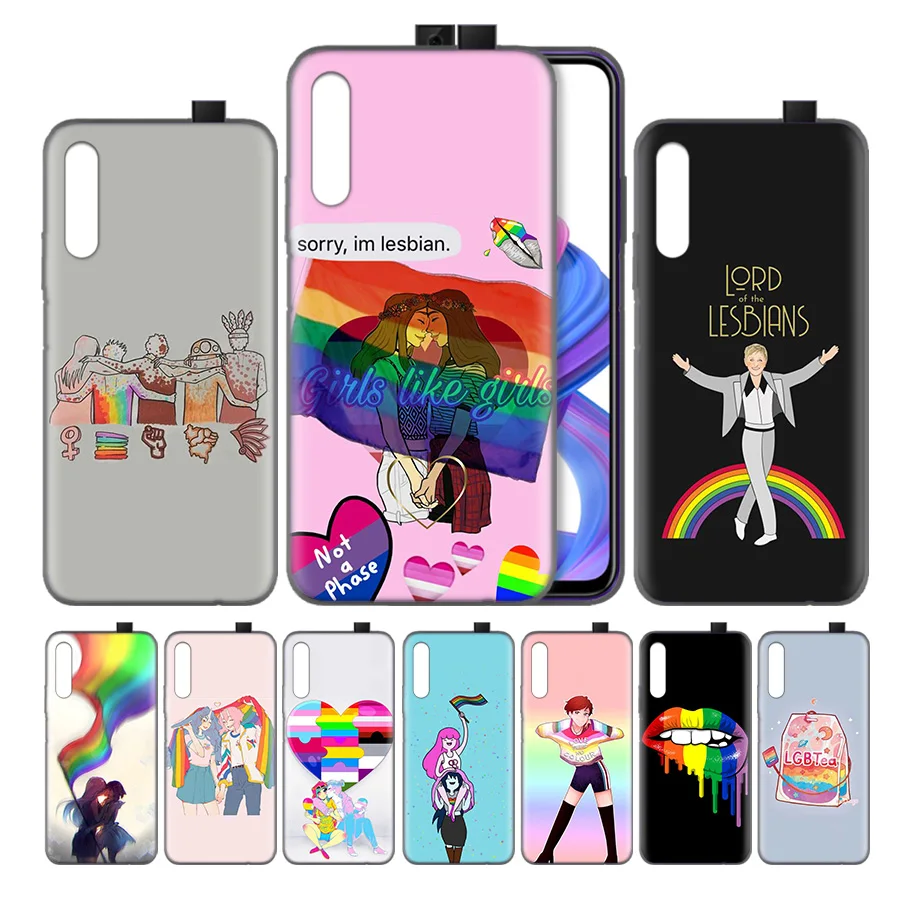 

Silicone Case Cover for Huawei Honor 8X 8C 8A 8S 9X 10 20 20i V20 Play Y5 Y7 Y9 Lite Pro Prime 2019 Nova 4e LGBTQ heart Love