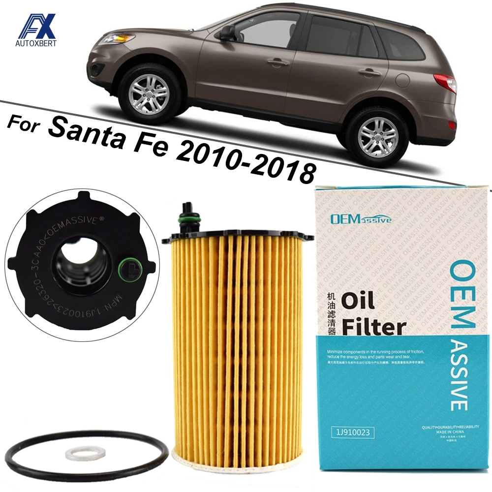 

Oil Filter For Hyundai Santa Fe CM/DM 2010 2011 2012 2013 2014 2015 2016 2017 2018 3.3L / 3.5L V6 Engine Protector 26320-3CAA0