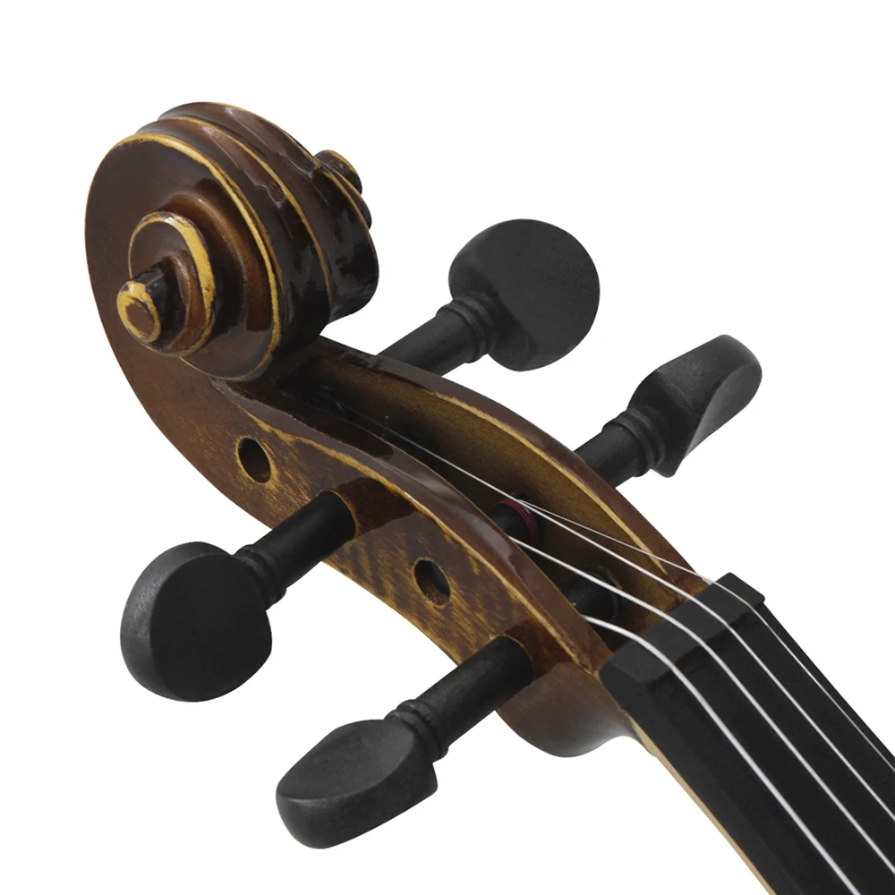 4/4 Solid Wood Acoustic Violin Fiddle With Bow Case Stringed Instrument Retro Bright Violin Beginner Students Musical Gift