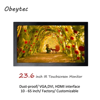

Obeytec 23.6" IR multi touch lcd display, 2-10 touch points, 250 cd/m2, 1920*1080, view area: 526.5 (H)×298.5 (V)mm, 250cd/m2