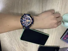 NAVIFORCE-reloj deportivo de lujo para hombre, cronógrafo de pulsera de cuero genuino militar, azul de marca, a la moda，hombre，relojes para hombre，relojes，rrelojes de cuarzo para hombre，relojes analógicos para hombre