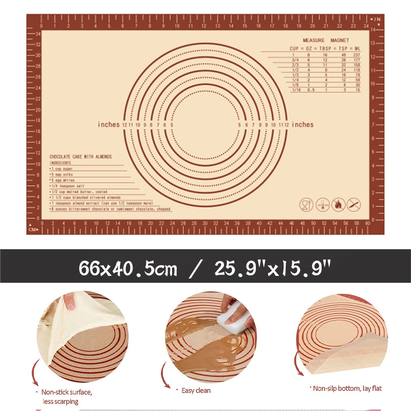 Extra Large Silicone Baking Mat Thicken Non Stick Pastry Mat Dough