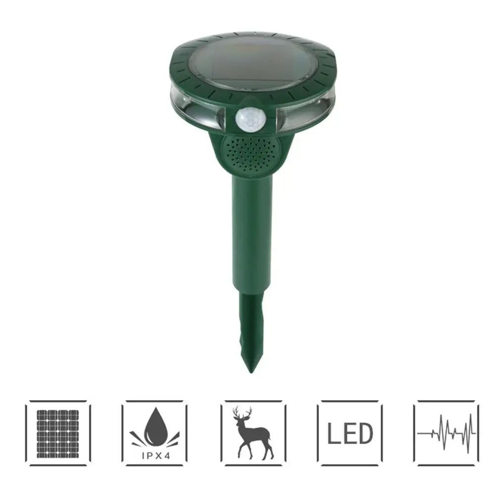 

Outdoor Garden Farm Solar Rainproof LED Ultrasonic Big Animal Dispeller Repeller hot sales
