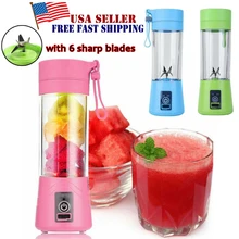 Портативный 6-лист USB электрическая соковыжималка для фруктов ручной смузи мейкер блендер для перемешивания Перезаряжаемые мини Портативный чашка сока