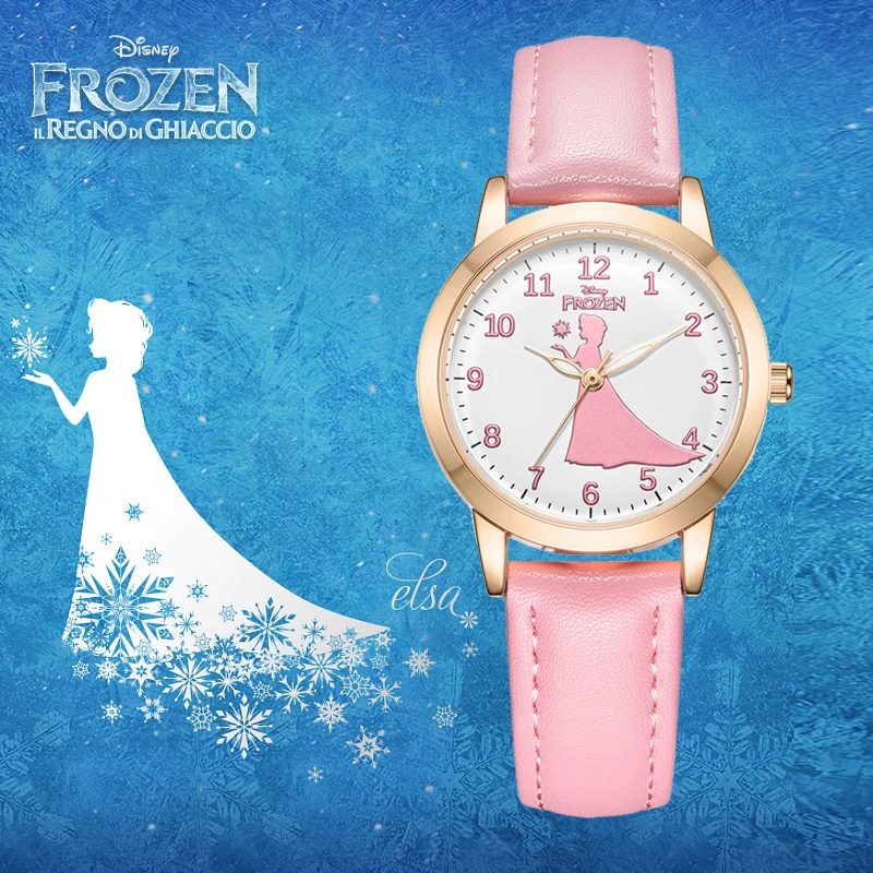 

Frozen Princess Series Elsa Fashion Casual Children Watches Cuties Kid Girls Love Pink Quartz Watch Student Clock Time Gift New
