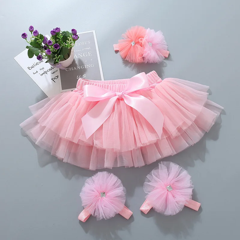 

Baby Girls Tutu Bloomers Infant Newborn Shorts Diapers Cover 2pcs Skirts+Headband Set tutu skirt girls skirts Baby Clothes