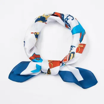 

Luna&Dolphin Hair Band Small Square Scarf 70*70 Luxury Chiffon Silk Neck Scarves Blue Pink Elegant Prince Lady Headband Bandana