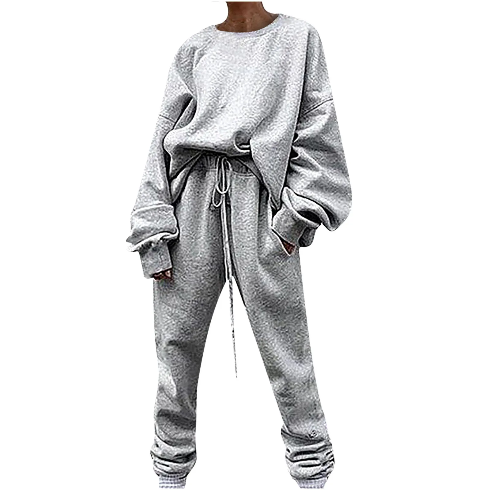 Women's Tracksuit Pullover Two Piece Set Oversized Jogger Pants Sets Female 2021 Autumn Casual Lady Sportswear Suis For Woman 2