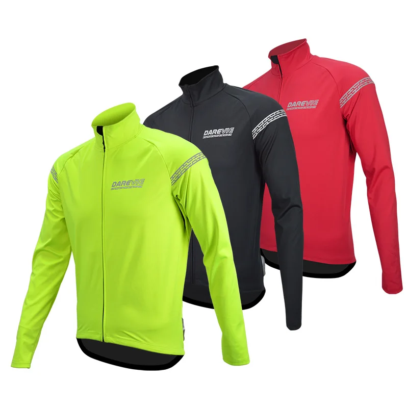 Darevie Cycling Jacket Spring Fall Cycling Jacket Windproof Bike Jacket Men Warm Biking Jacket Waterproof Cycling Coat 5℃ to 15℃