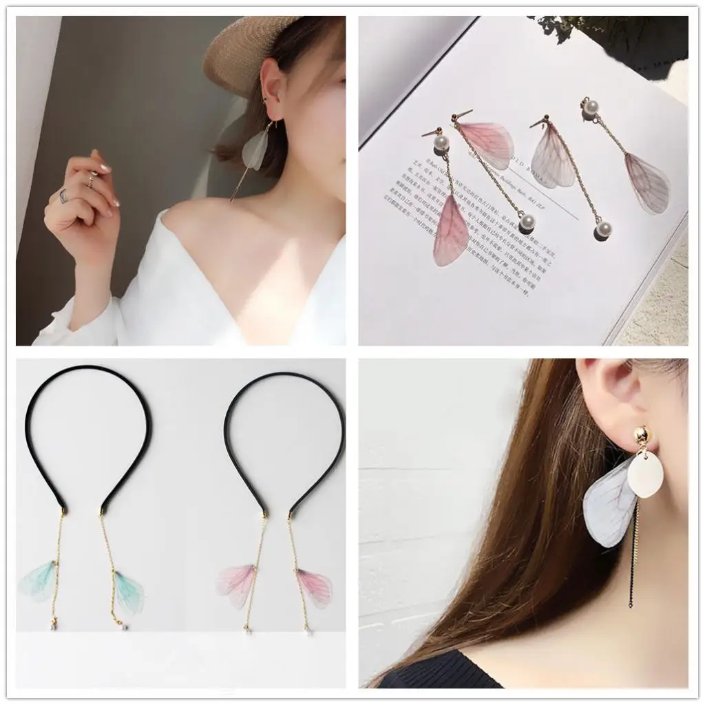 20pcs Colorful Butterfly Dragonfly Wings Charms Earring Findings Jewelry DIY