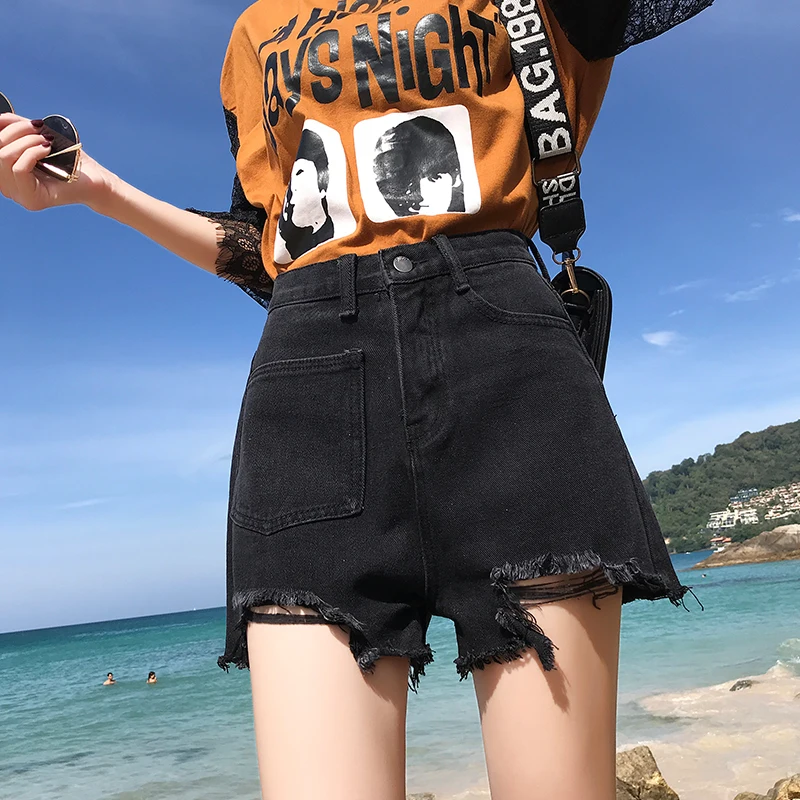 

2020 Summer New Spring Denim Hot Female Loose Korean Students Wide Leg Raw Edge Was Thin A Word Super Shorts Jfmhrx Woman Shorts