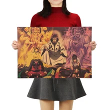 Винтаж мультфильм крафт Бумага постер Naruto бар детской комнаты домашний декор комиксов героя аниме «Наруто бумага для поделок в стиле ретро картина 50,5x35 см