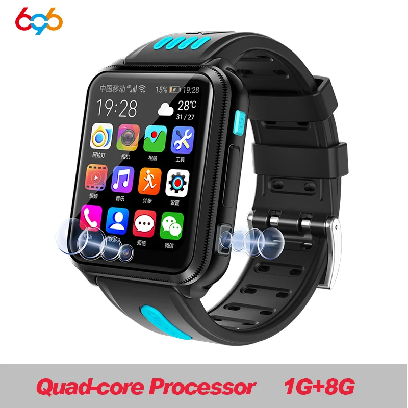 ALDH1 8G bk blue 696 H1/W5 4G LTE фитнес-трекер для детей/студентов Смарт-часы Bluetooth Smartwatch Android WiFi SIM Камера gps телефон часы - Цвет: ALDH1 8G bk blue