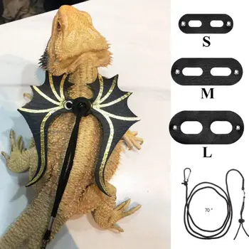 

Reptile Lizard Traction Belt Adjustable Bearded Harness Leash with Cool Wings