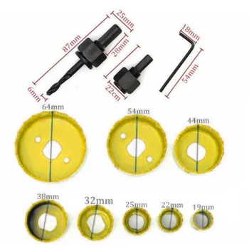

11Pcs Carbon Steel Hole Saw Kit Metal Cutter Round Drill Bits-Set 2-1/2 Tool New