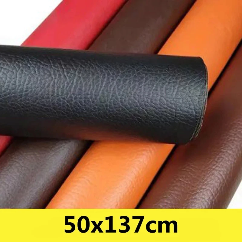 1pc Black 50x137cm Self-adhesive Leather Patch