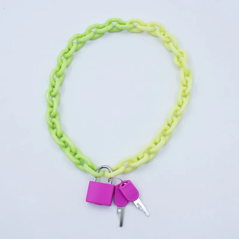 Harajuku Resin Necklace for Women Jewelry Bead Chain Female Symbol Internet Girl Choker Punk Rock Collares Mujer CL60