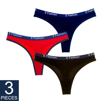 

Sexy G-String Cotton Women Briefs Panties T Back Underwear Seamless Thong Bikini Low Rise Waist Thong womens fashion 3pcs