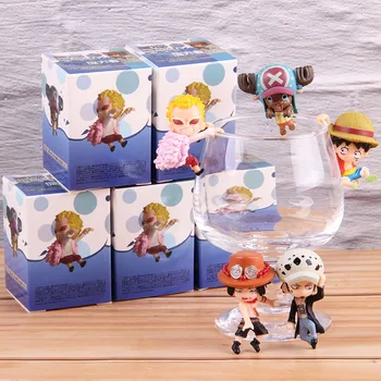 

Anime One Piece Action Figure Luffy Ace Law Doflamingo Tony Chopper PVC Collection Model Toy Onepiece Cup Decorations 5pcs/set