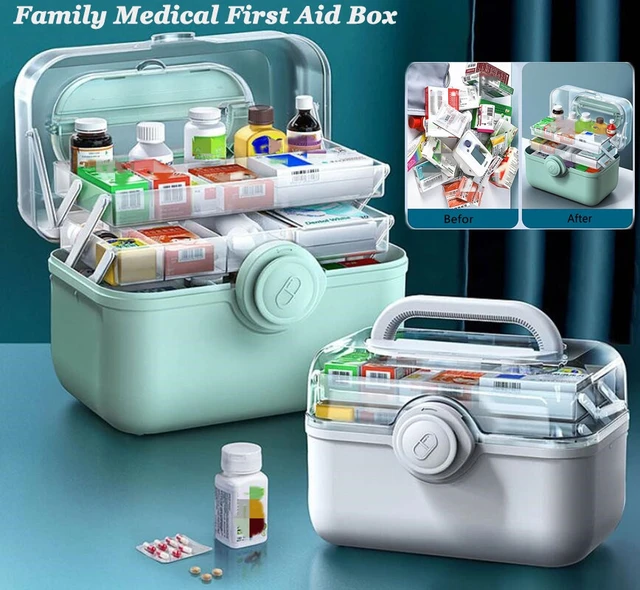 Plastic Storage Box Medical Box Organizer Multi-Functional Portable  Medicine Cabinet Family Emergency Kit Box - AliExpress