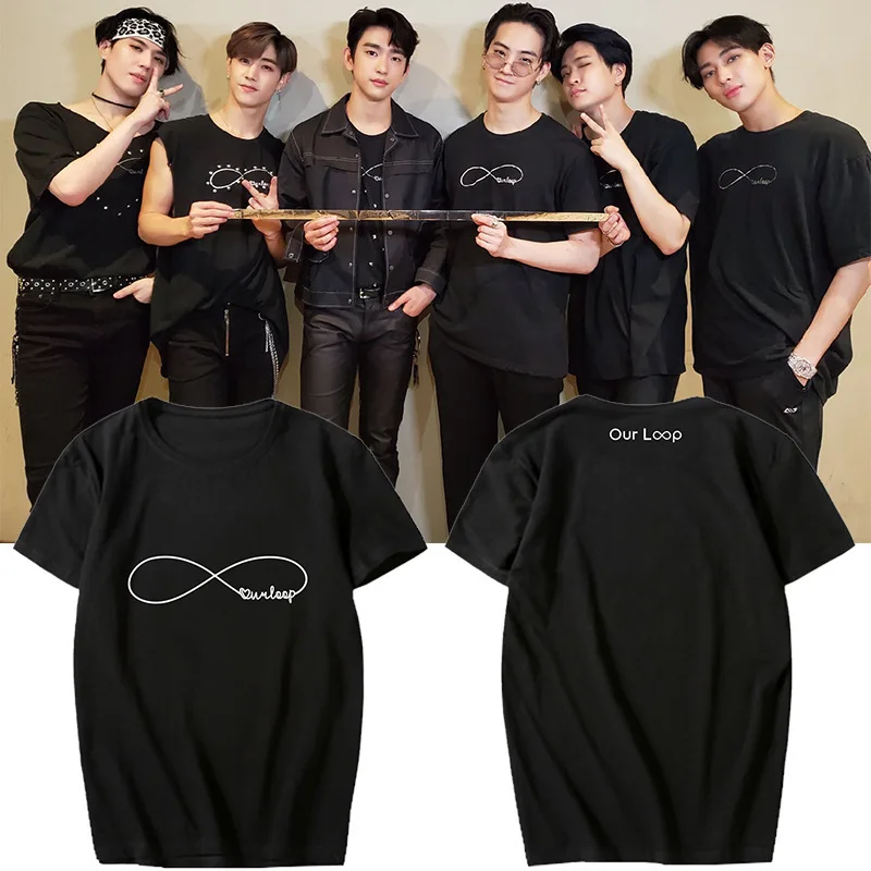 KPOP GOT7 футболка с надписью Our Loop женская для выступлений Повседневная коротким