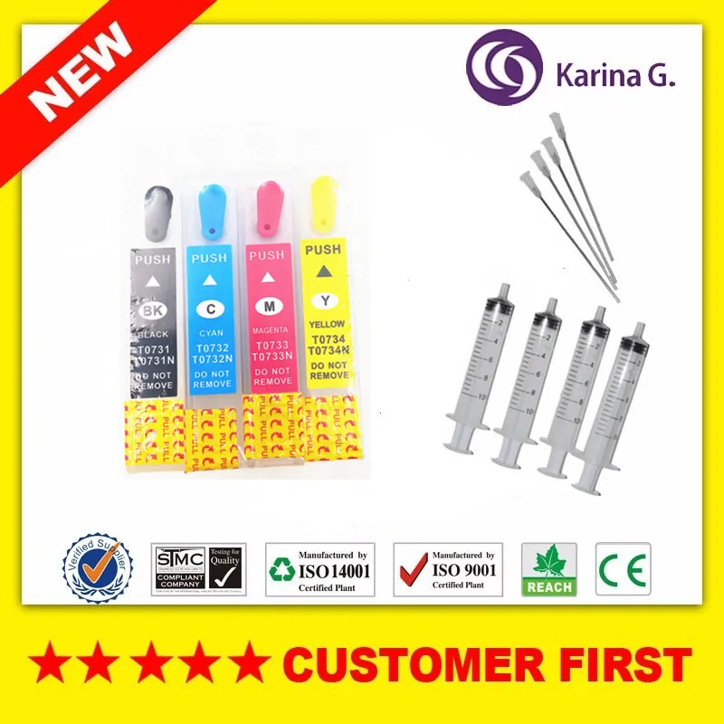 Многоразовый чернильный картридж для T0731N подходит Epson STYLUS