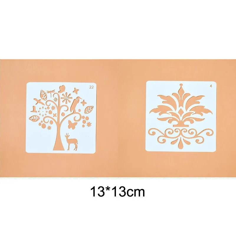 

2pc Openwork Tree With Deer Template Bullet Journal Engraving Drawing Stencil Scrapbooking Album Decorative Embossing Template