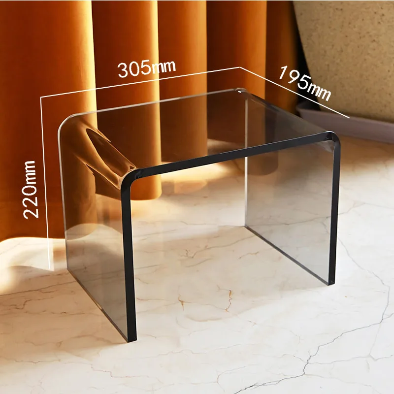 스툴 Japanese Home Acrylic Stool Household Glass Shoe Changing Stool Transparent Ins Light Luxury Plastic Stools meuble 스툴의자