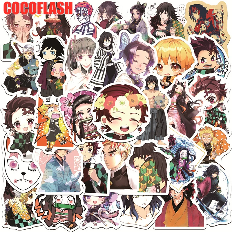 10/50 Pcs/lot Cartoon Anime Demon Slayer Q Version Graffiti Stickers For Skateboard Luggage Helmet Laptop Case Scrapbook Phone