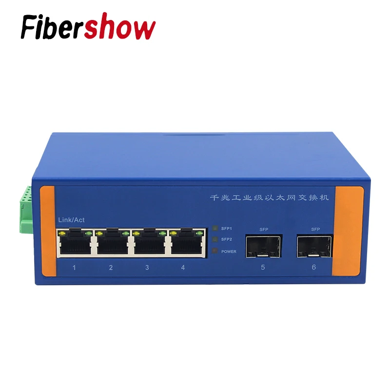 Промышленный Коммутатор Ethernet 10/100/1000 м сетевой сигнал усиленный тип DIN рейки 4
