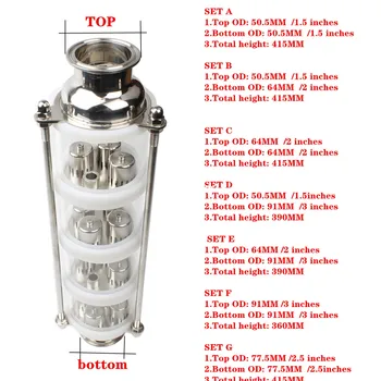

copper bubble Distillation column with 4 sections for distiller Glass column