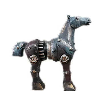 

Industrial Style Retro Abstraction Resin Machinery Horse Figurines Creative Living Room TV Cabinet Art&Craft Decor X3972